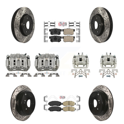 Kit de plaquettes en céramique pour étrier de frein avant et arrière, Rotor à fente percé (10 pièces) pour Acura RD