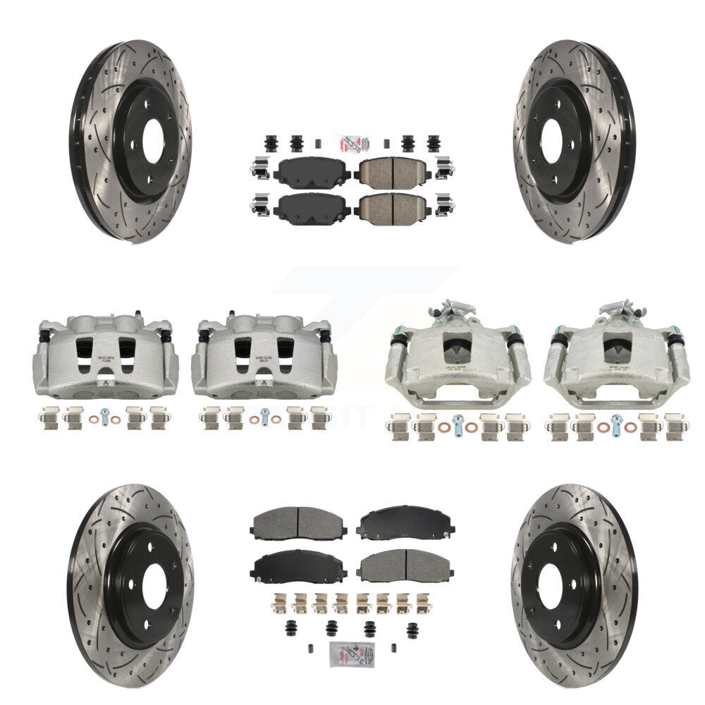 Étrier enduit de frein à disque avant et arrière, perceuse à Rotor fendu, Kit de plaquettes Ameribrakes pour