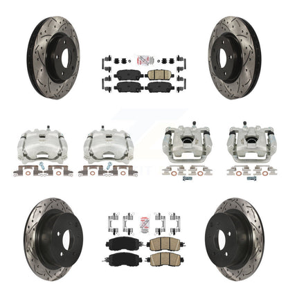 Kit de plaquettes en céramique de Rotor de fente de foret d'étrier de manteau de frein avant et arrière pour Nissan Altim