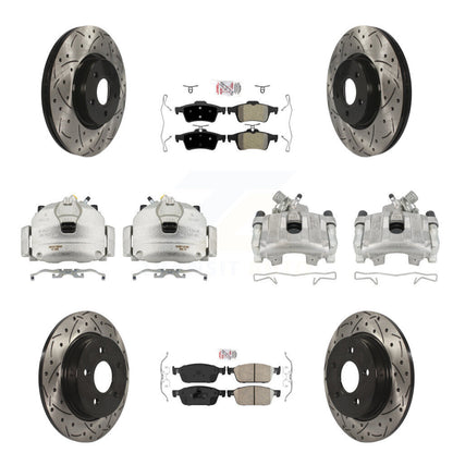 Étrier de frein avant et arrière, Rotors à fente, Kit de plaquettes Ameribrakes pour Ford Focus S