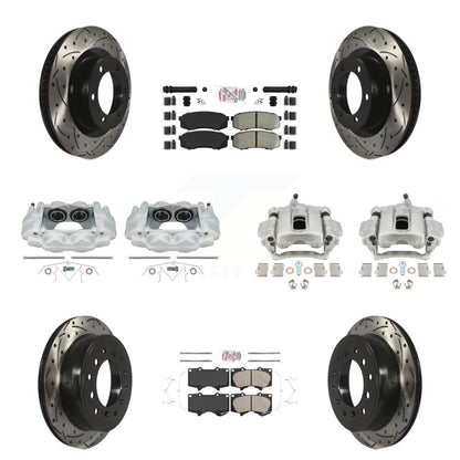 Étrier de frein avant et arrière, Rotors à fente, Kit de plaquettes Ameribrakes (10 pièces) pour Toyot