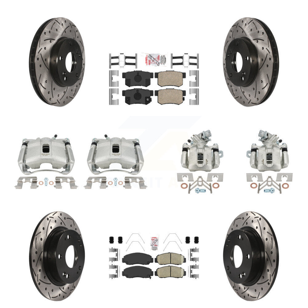 Kit de plaquettes en céramique pour étrier de frein avant et arrière, Rotor à fente percé (10 pièces) pour Acura CS
