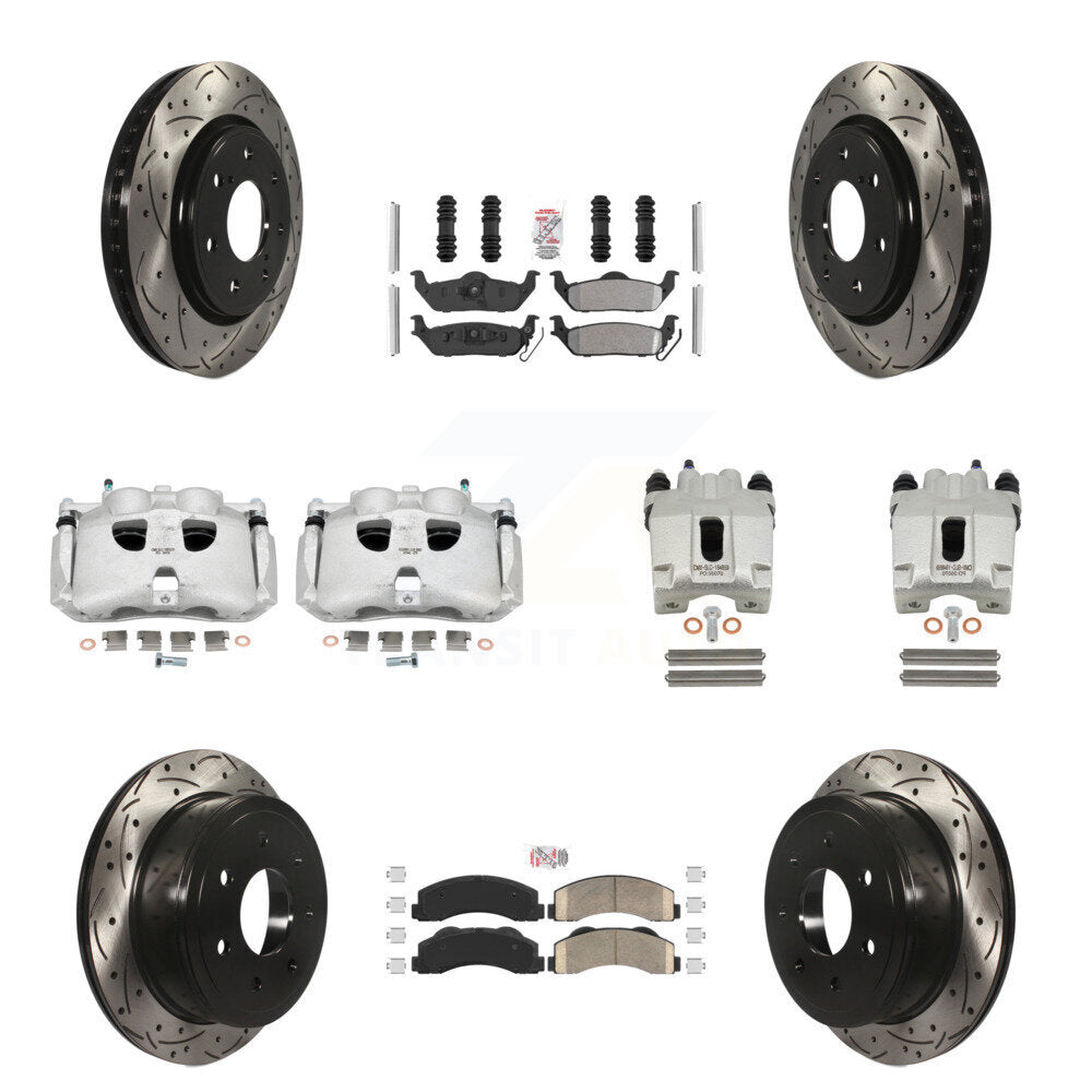 Kit de plaquettes Ameribrakes pour perceuse à étrier de frein avant et arrière, Rotors fendus, pour Ford F-15