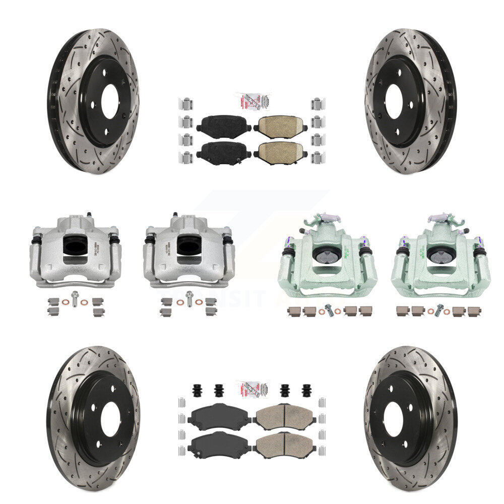 Kit de plaquettes en céramique pour étrier de frein avant et arrière, Rotors fendus (10 pièces) pour Ram C/
