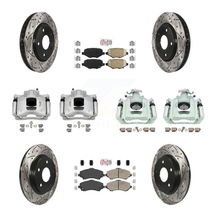 Kit de plaquettes en céramique pour étrier de frein avant et arrière, Rotors fendus (10 pièces) pour Ram C/