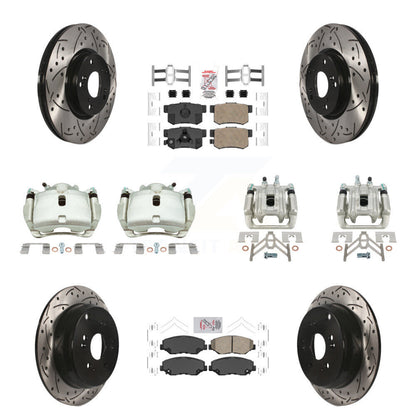Kit de plaquettes en céramique pour étriers de frein avant et arrière, Rotors à fentes (10 pièces) pour Honda CR-