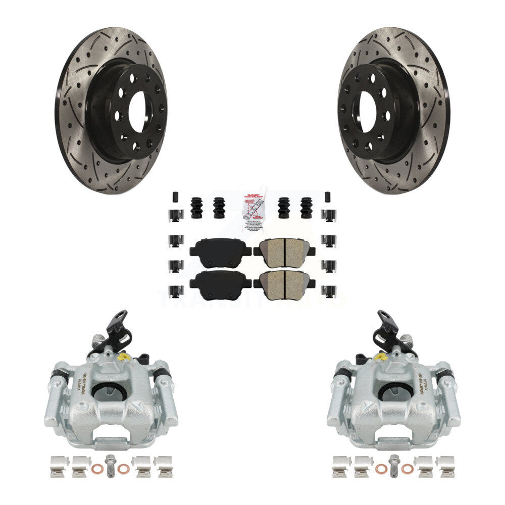 Étrier de frein arrière, Rotor à fente percé, Kit de plaquettes semi-métalliques pour Volkswagen Jett
