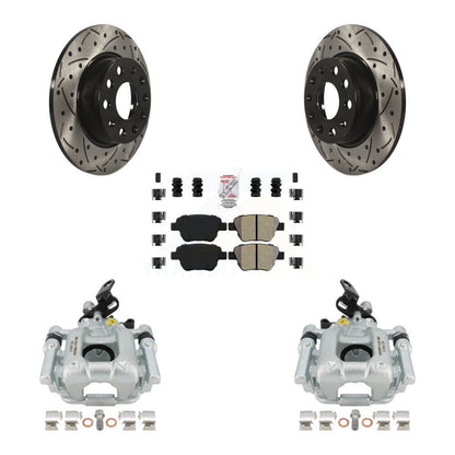 Étrier de frein arrière, Rotor à fente percé, Kit de plaquettes semi-métalliques pour Volkswagen Jett