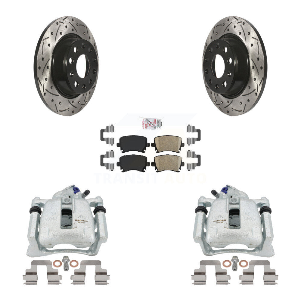 Kit de plaquettes en céramique pour étrier de frein arrière, Rotors fendus, pour Volkswagen Tiguan C