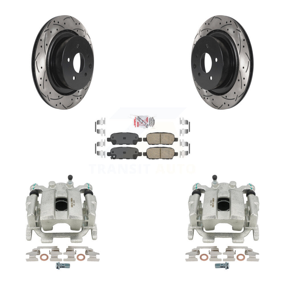 Kit de plaquettes en céramique pour INFINITI G3, étrier enduit de frein à disque arrière, fente de perçage, Rotor