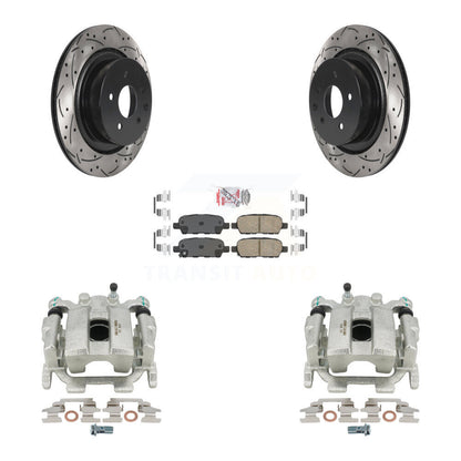 Kit de plaquettes en céramique pour INFINITI G3, étrier enduit de frein à disque arrière, fente de perçage, Rotor