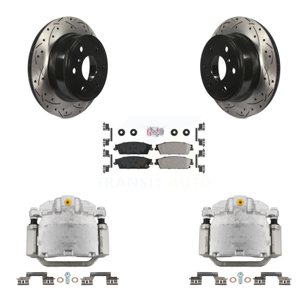Kit de plaquettes semi-métalliques de Rotor de fente de forage d'étrier de frein arrière pour Chevrolet GMC 150