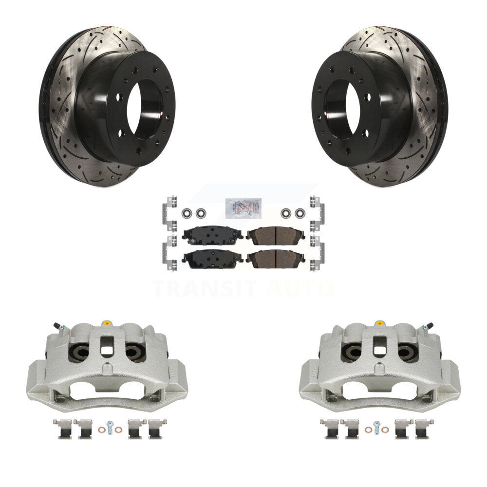 Kit de plaquettes semi-métalliques de Rotor de fente de forage d'étrier de frein arrière pour Chevrolet banlieue