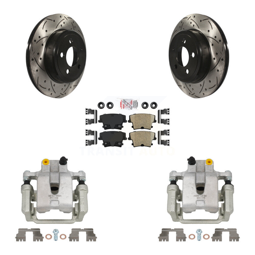 Kit de plaquettes en céramique pour rotors de fente de forage d'étrier de manteau de frein arrière pour Chrysler 300 Dodge