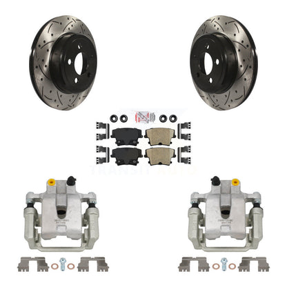 Kit de plaquettes en céramique pour rotors de fente de forage d'étrier de manteau de frein arrière pour Chrysler 300 Dodge