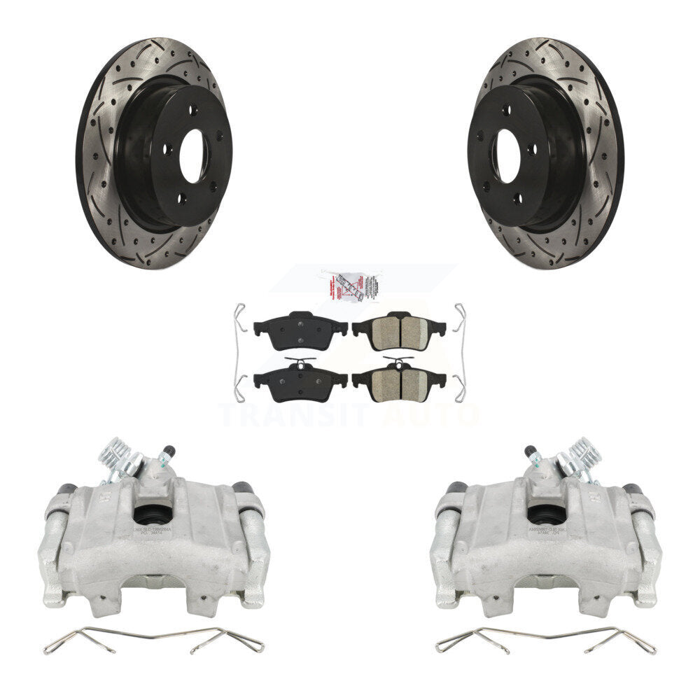 Kit de plaquettes en céramique de Rotor de fente de foret d'étrier enduit de frein arrière pour Ford Escape c-ma