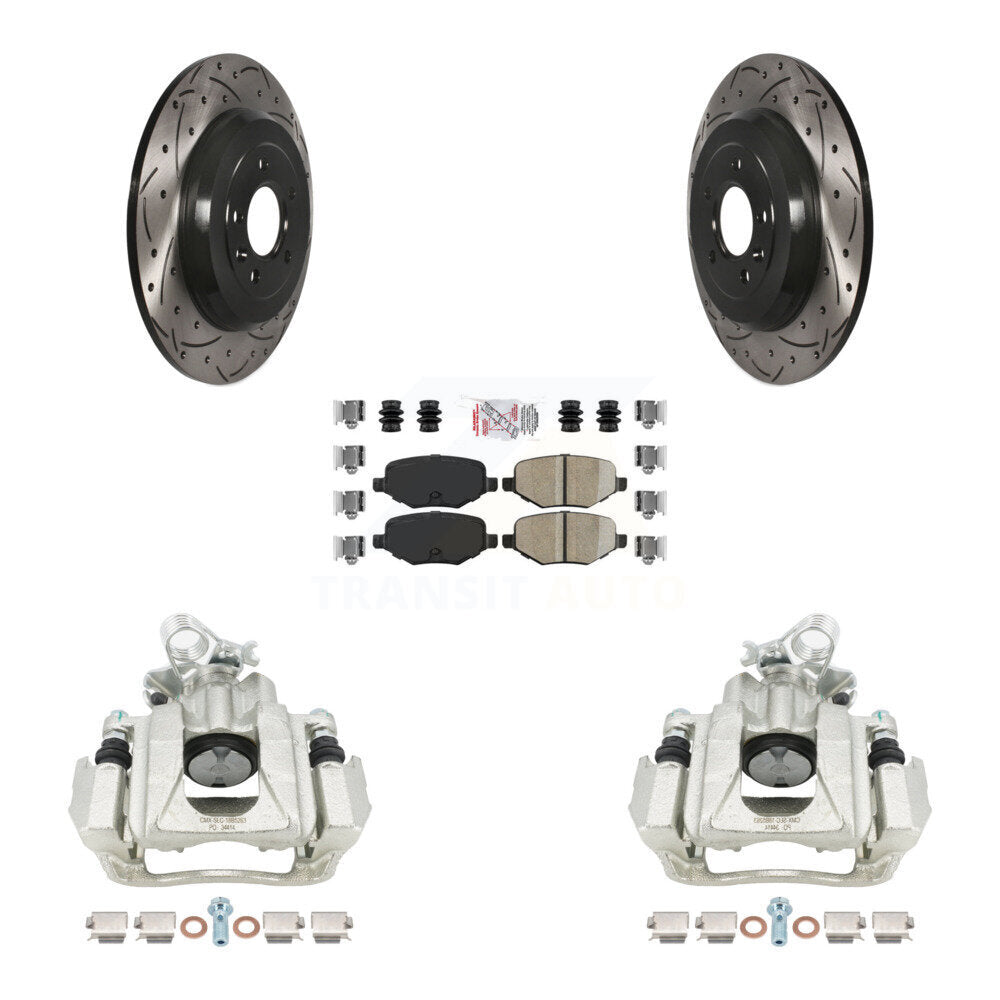 Kit de plaquettes en céramique pour étrier de frein arrière, Rotor à fente percé, pour Ford Explorer Flex MK