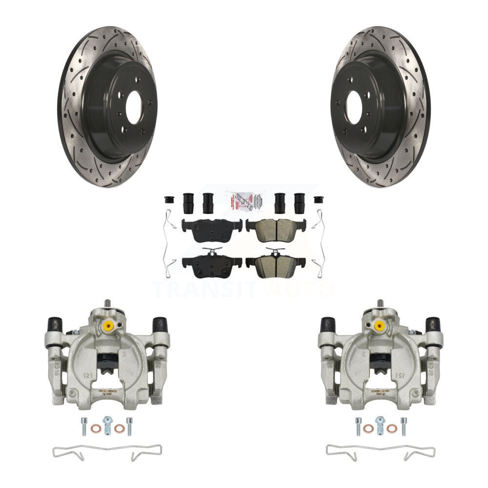 Kit de plaquettes semi-métalliques de Rotor de fente de forage d'étrier de frein arrière pour Ford Escape Fusio