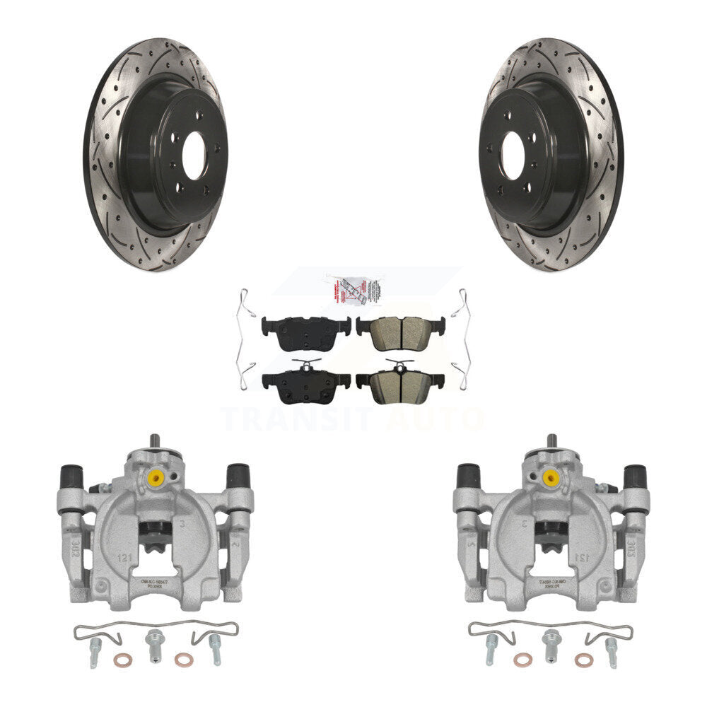 Étrier de frein à disque arrière, rotor fendu percé et kit de plaquettes semi-métalliques pour frein à disque arrière