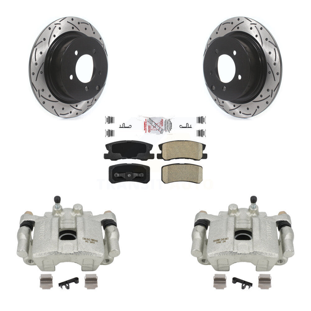 Kit de plaquettes en céramique pour étrier de frein arrière, Rotors à fentes, pour Jeep Mitsubishi Patrio