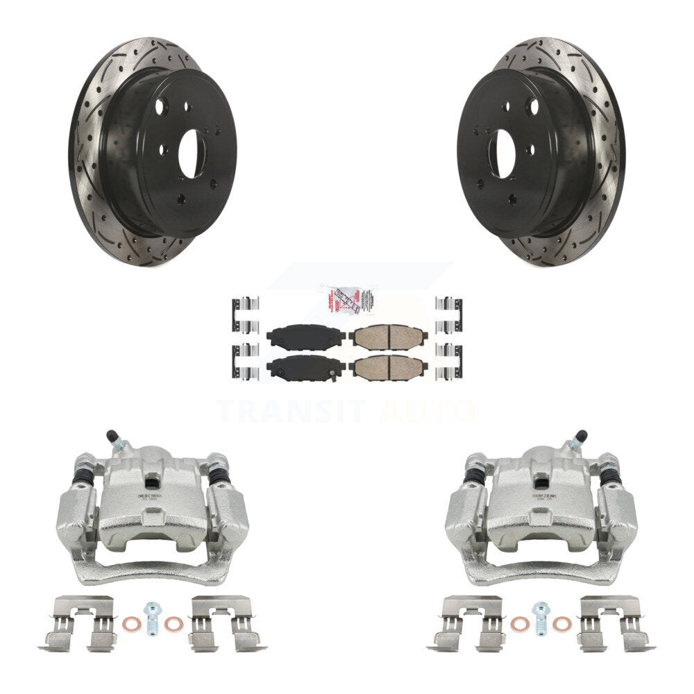 Kit de plaquettes en céramique pour Subaru WR, étrier enduit de frein à disque arrière, Rotor à fente percé