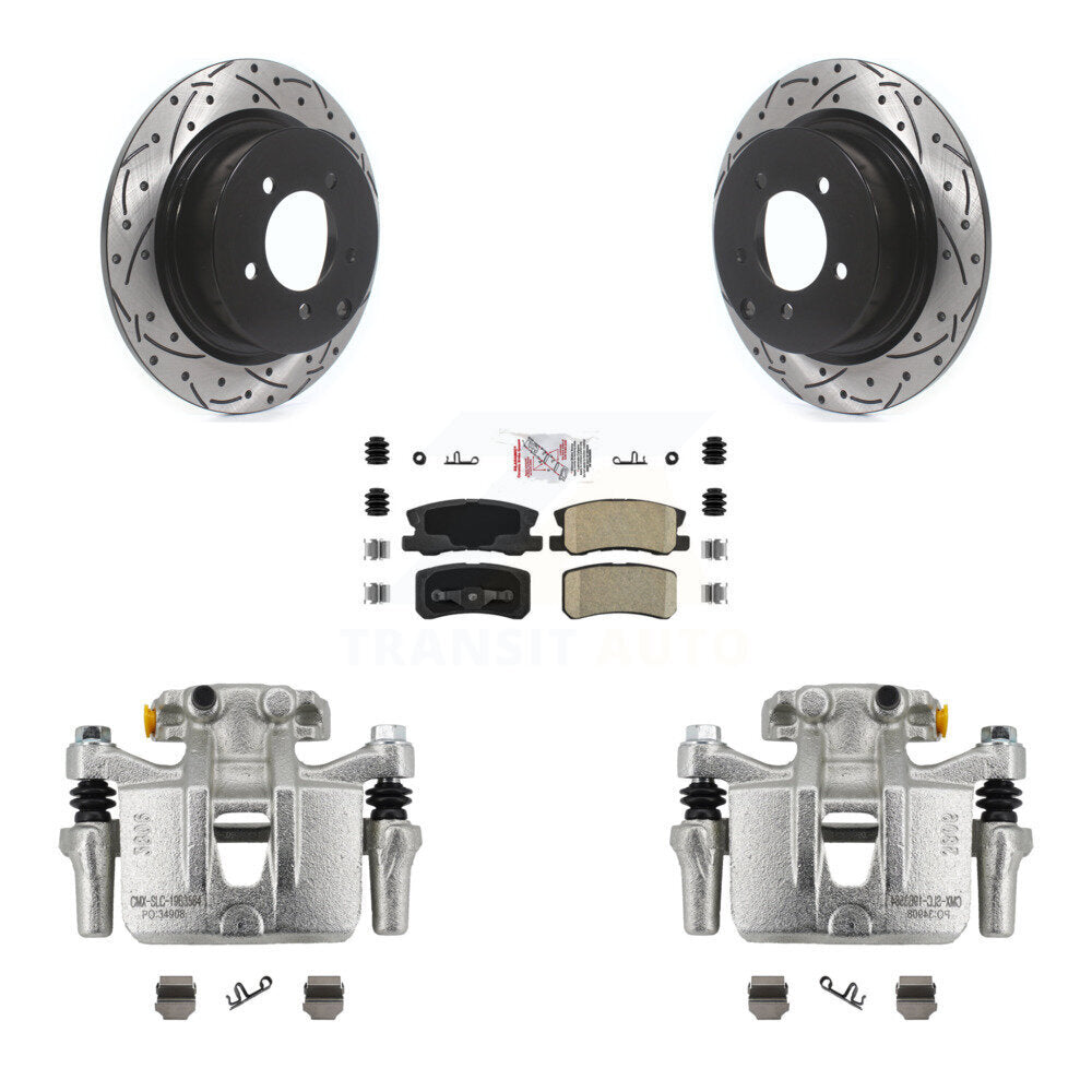 Kit de plaquettes en céramique pour perceuse d'étrier de frein arrière, Rotors fendus, pour Mitsubishi Outlande