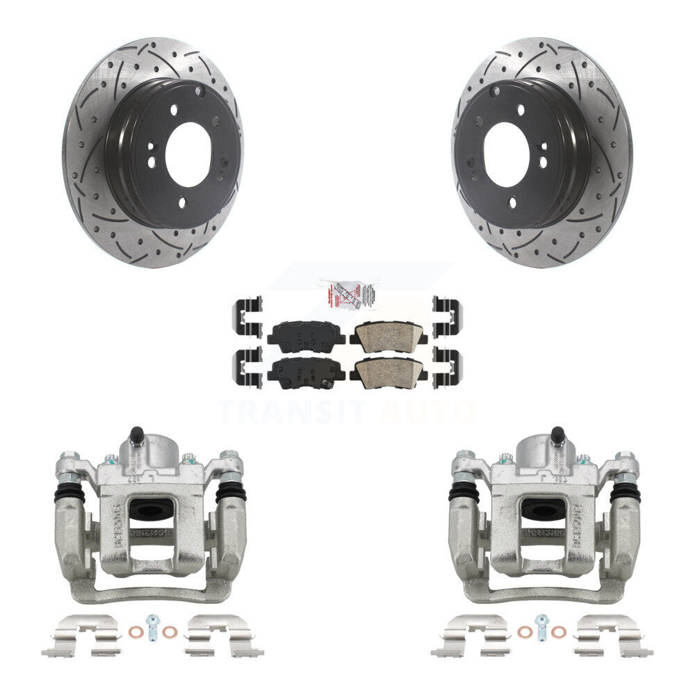 Kit de plaquettes en céramique pour étrier de frein arrière, Rotors à fentes, pour Hyundai Sonata Ki