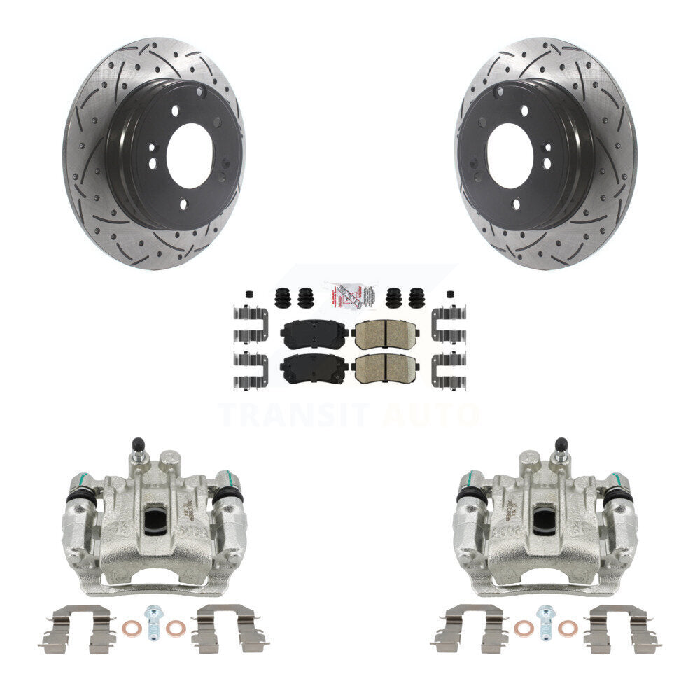Kit de plaquettes en céramique pour perceuse à étrier enduit de frein arrière, Rotor fendu, pour Hyundai Sonat