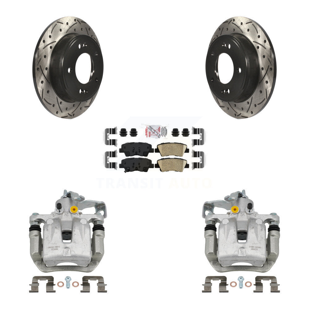 Kit de plaquettes en céramique pour étrier de frein arrière, Rotors fendus, pour Kia Hyundai Forte G