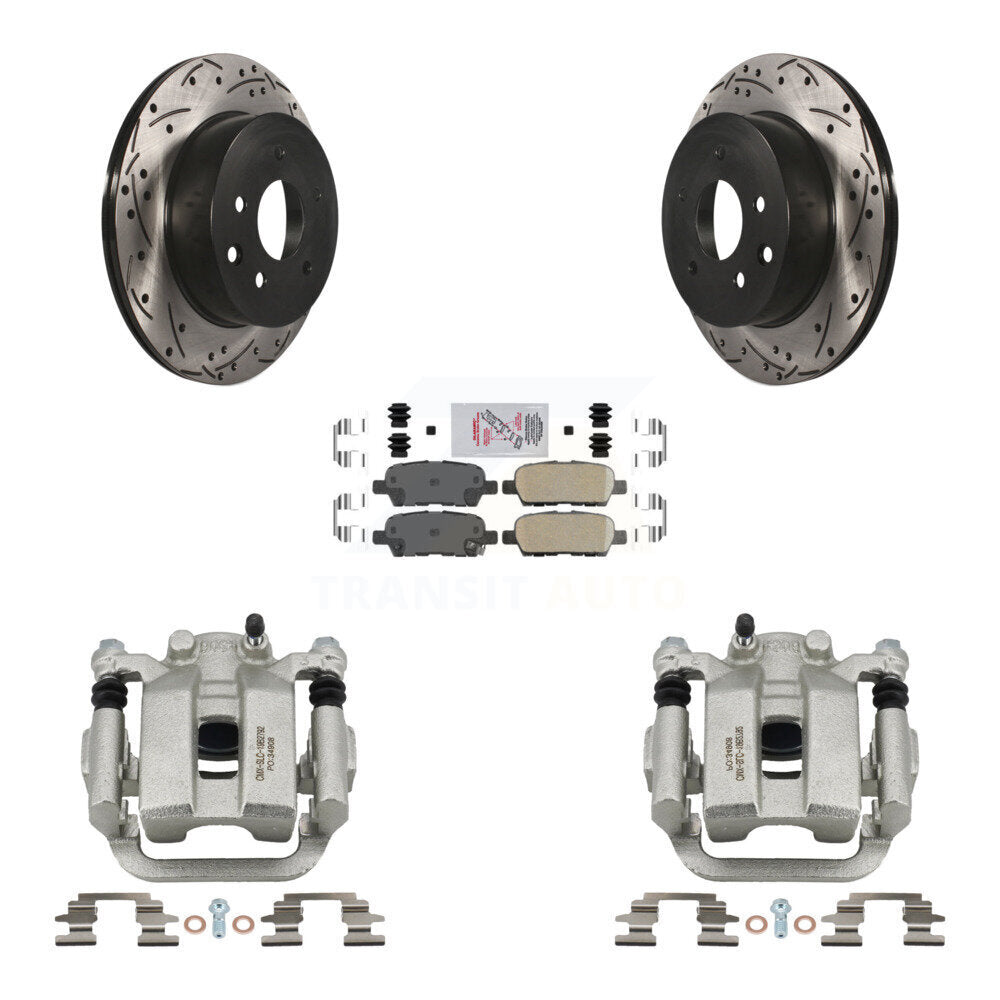 Kit de plaquettes en céramique pour INFINITI G3, étrier enduit de frein à disque arrière, fente de perçage, Rotor