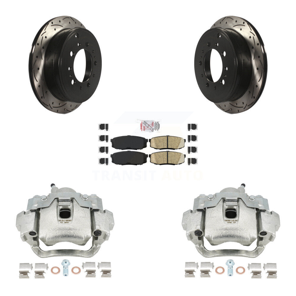 Kit de plaquettes en céramique pour étrier de frein arrière, Rotors à fente, pour Lexus LX570 Toyota Lan