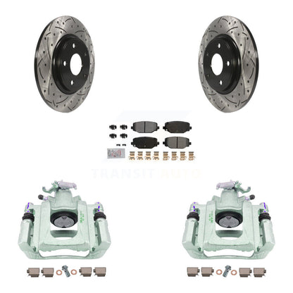 Kit de plaquettes semi-métalliques pour perceuse à étrier enduit de frein arrière, rotors fendus pour Ram C/