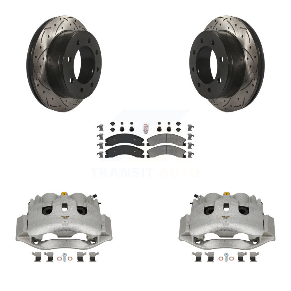 Étrier de frein à disque arrière, rotor fendu percé et kit de plaquettes semi-métalliques pour frein à disque arrière
