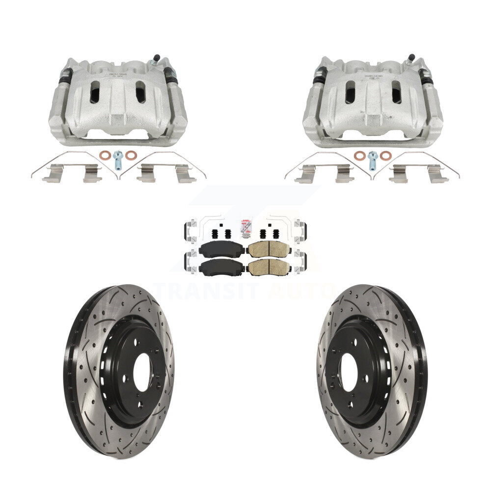 Kit de plaquettes en céramique pour Honda Odysse 2015 – 2017, étrier de frein avant, fente de perçage, Rotor