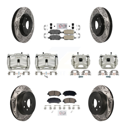 Kit de plaquettes en céramique pour étrier de frein avant et arrière, fente de perçage, Rotor (10 pièces) pour Nissa