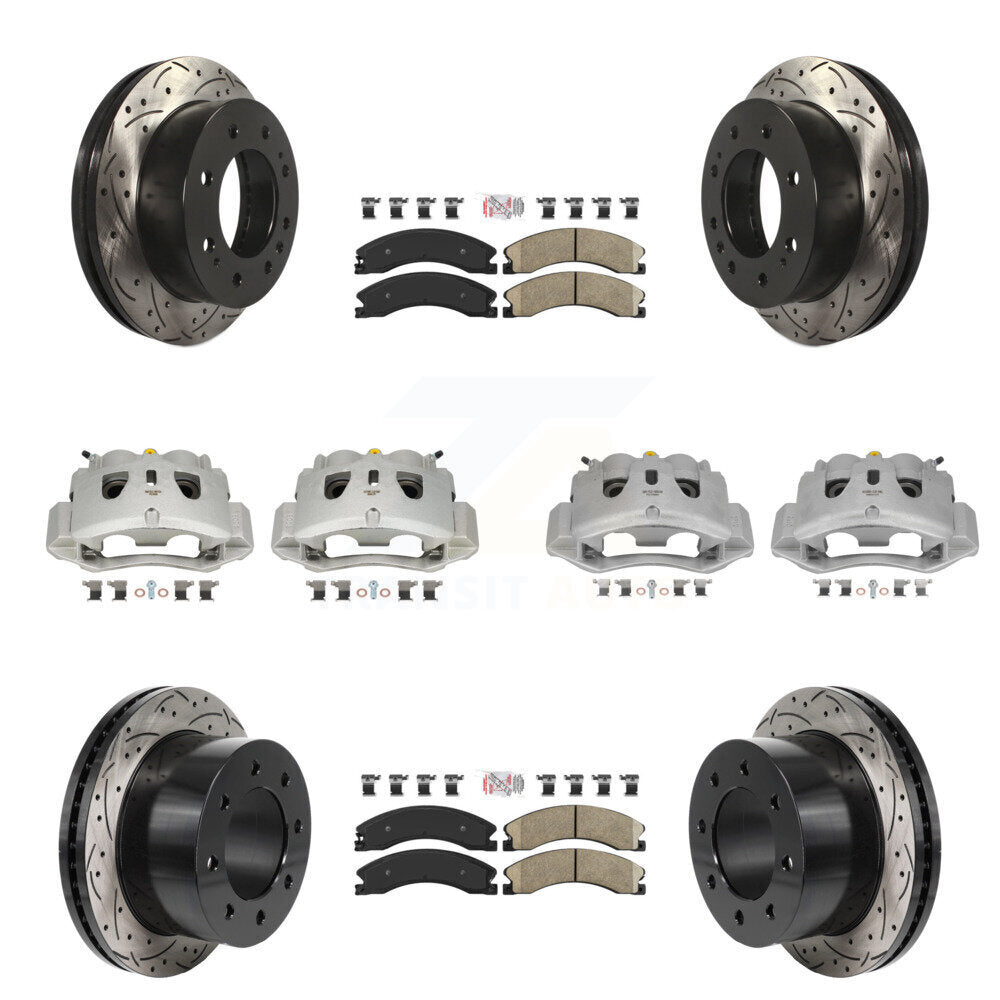 Kit de plaquettes en céramique pour étrier de frein avant et arrière, Rotors à fentes (10 pièces) pour GMC Sierr