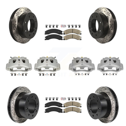 Kit de plaquettes en céramique pour étrier de frein avant et arrière, Rotors à fentes (10 pièces) pour GMC Sierr