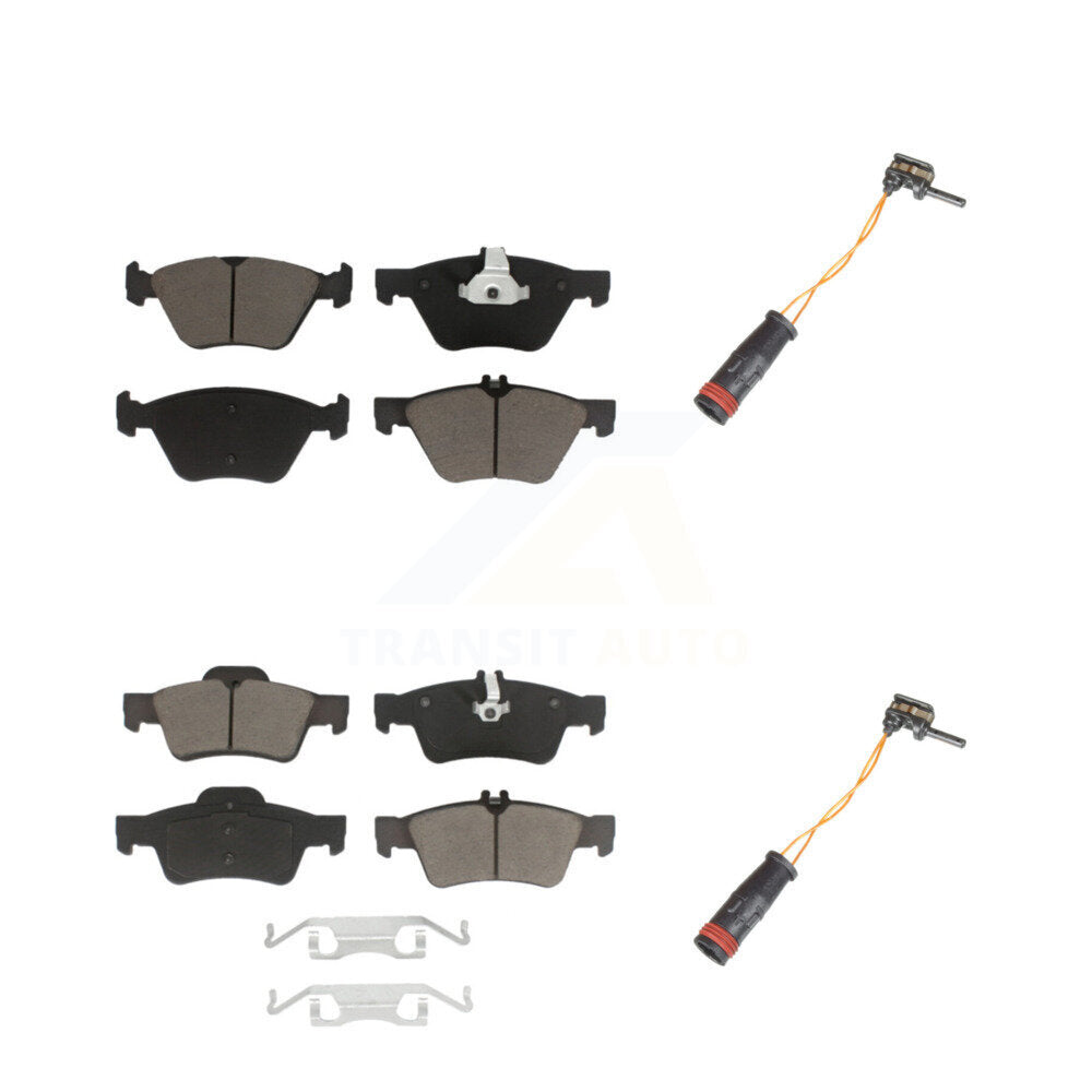 Plaquettes de frein à disque en céramique avant et arrière, Kit de capteurs d'usure pour Mercedes-Benz E350 E30