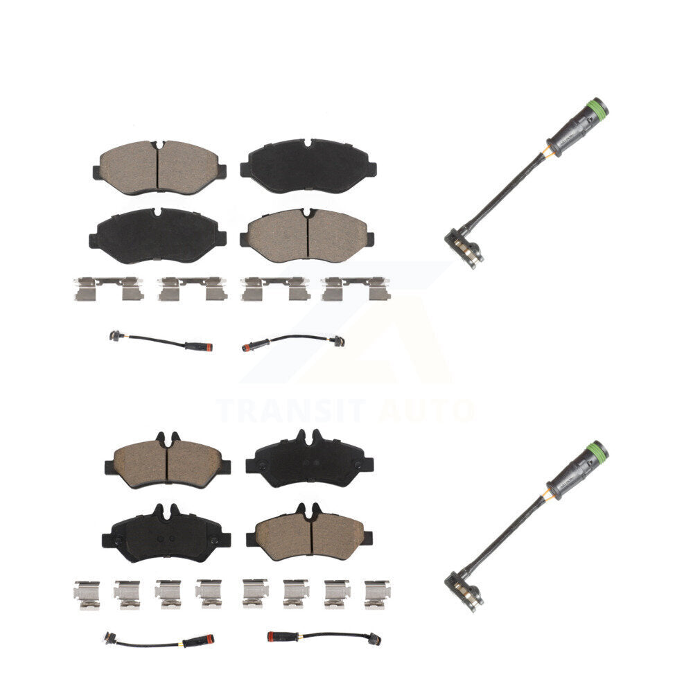Kit de plaquettes de frein à disque en céramique avant et arrière et capteurs d'usure supplémentaires pour KCW-101010