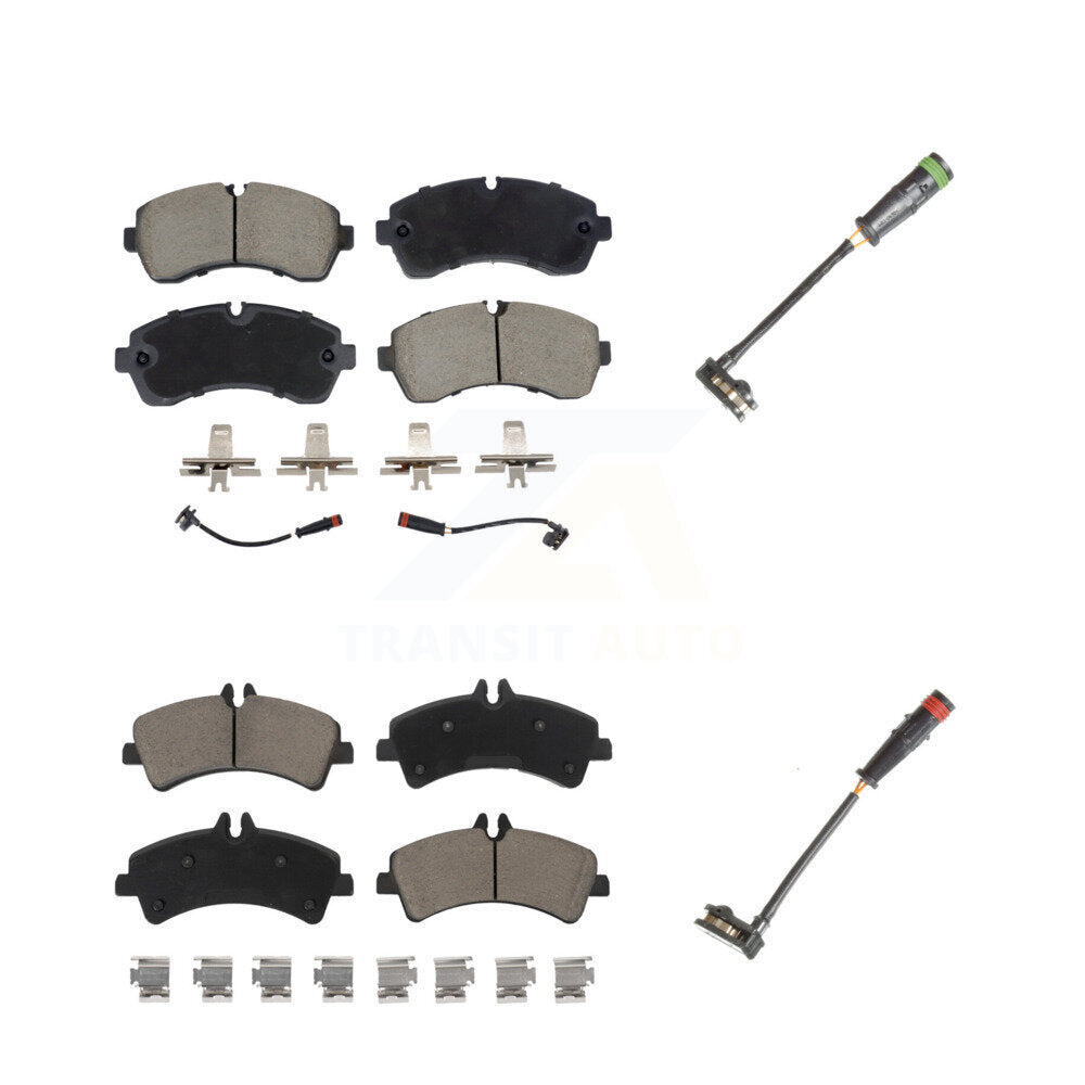 Kit de plaquettes de frein à disque en céramique avant et arrière et capteurs d'usure supplémentaires pour KCW-101149
