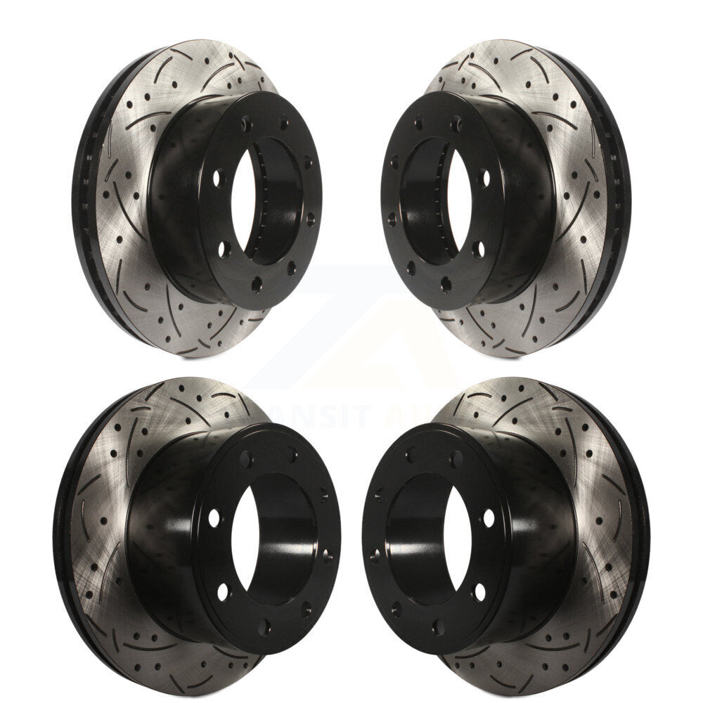 Kit de Rotors de frein à disque de fente de forage de manteau avant et arrière pour Ford F-350 Super Duty F-25