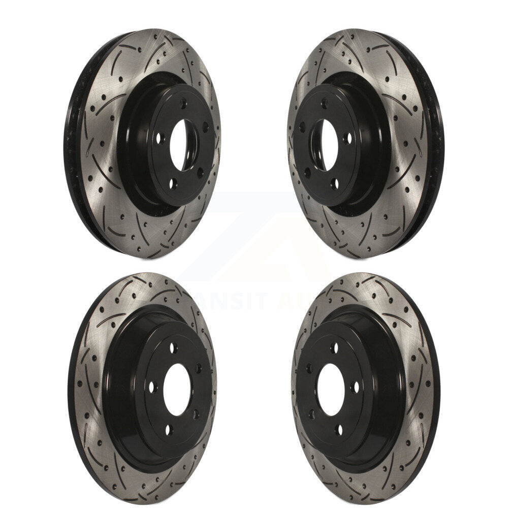 Kit de rotors de frein à fente avant et arrière percés pour Ford Mustang V6 2015-2017 avec 3.7
