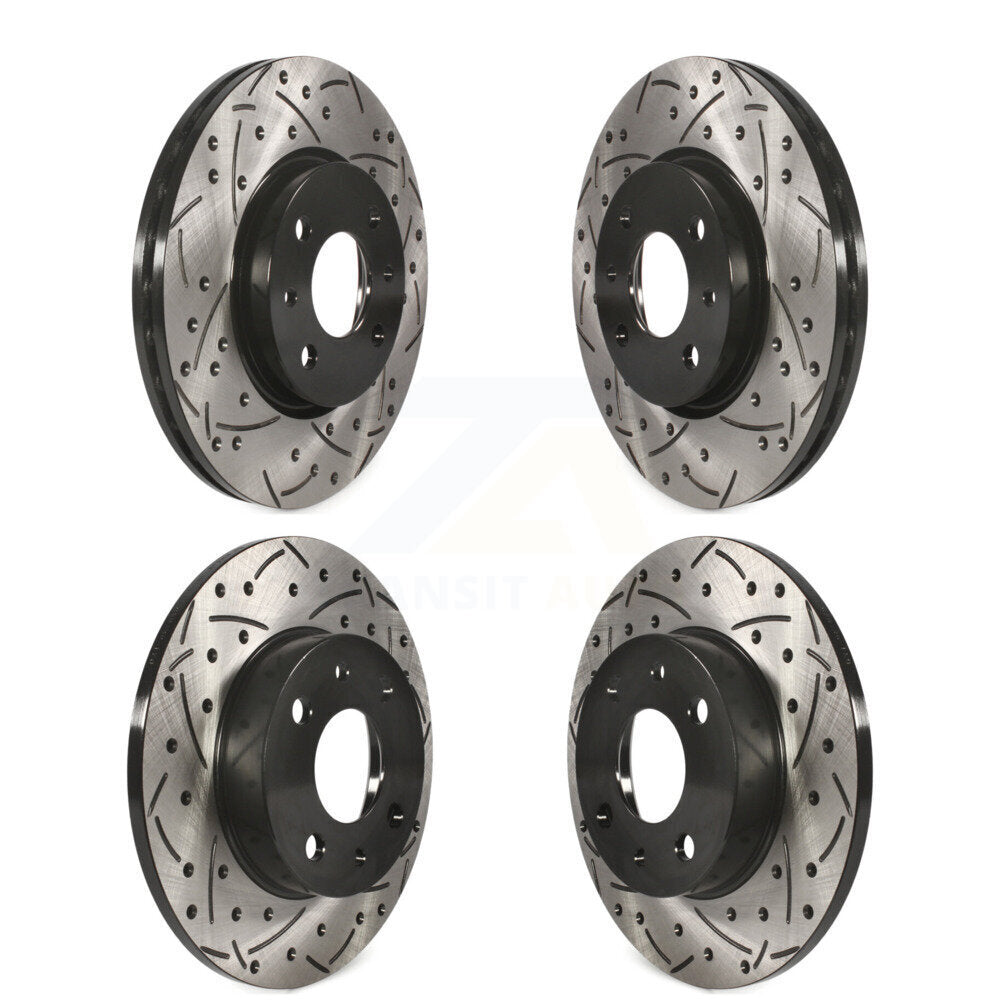 Kit de rotors de frein à disque fendus percés avant et arrière pour Fiat 500 KD-100335