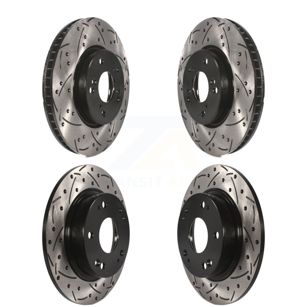Kit de rotors de frein à disque fendus percés avant et arrière pour Honda Civic