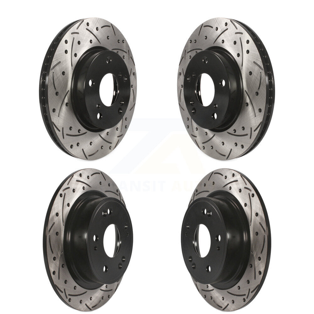 Kit de rotors de frein à disque à fente percée avec revêtement avant et arrière pour Honda Accord LX-S 2017