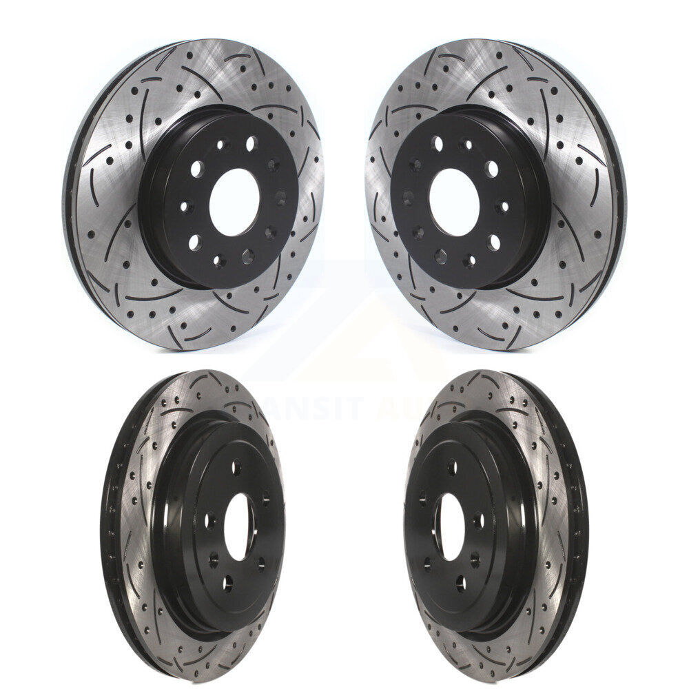 Kit de rotors de frein à disque fendus percés avant et arrière pour Cadillac CTS