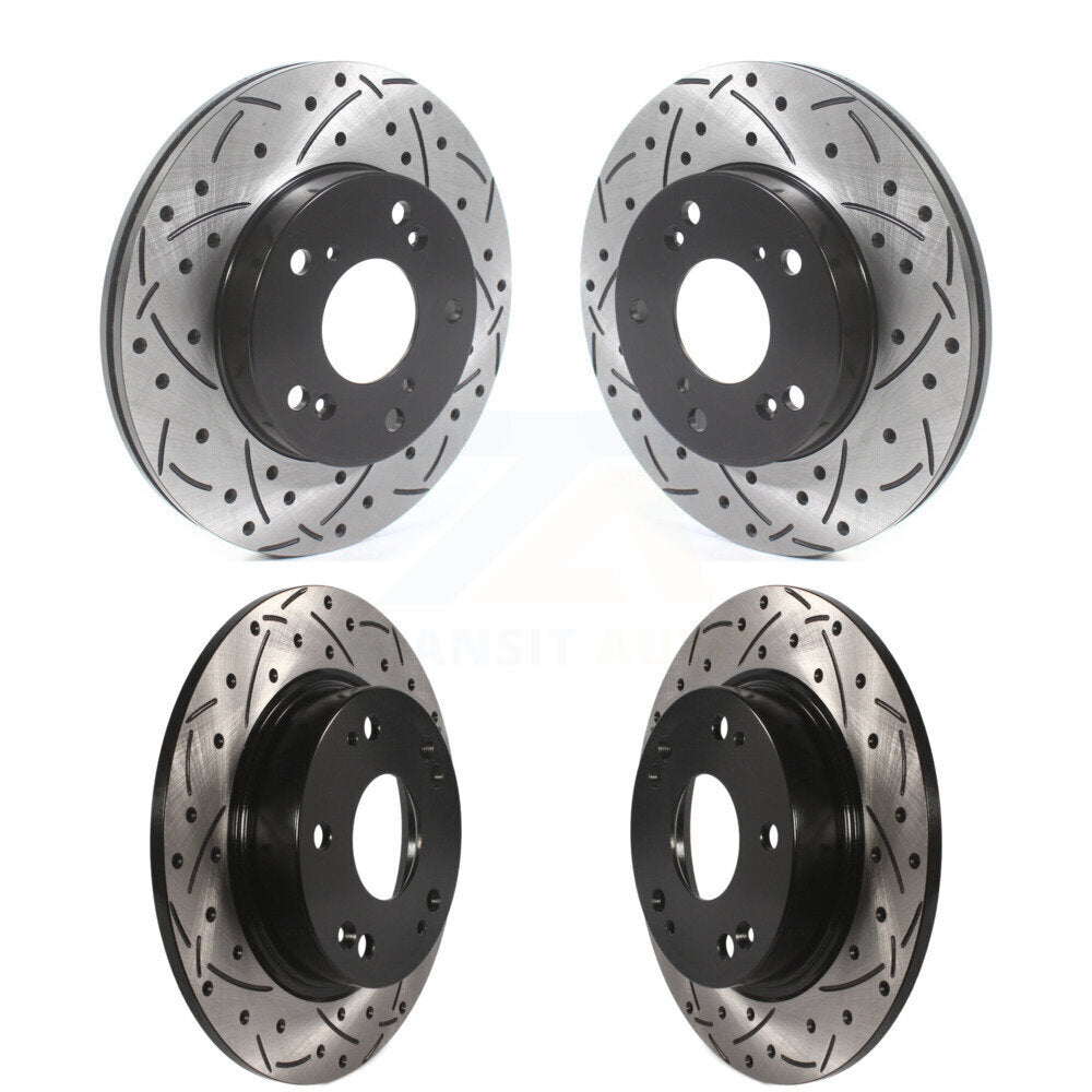 Kit de rotors de frein à disque fendus percés avant et arrière pour Honda Civic