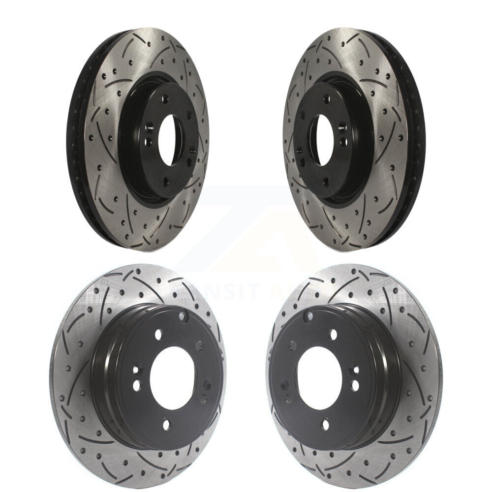 Kit de rotors de frein à disque à fente de forage avant et arrière, pour Hyundai Sonata Kia Optim