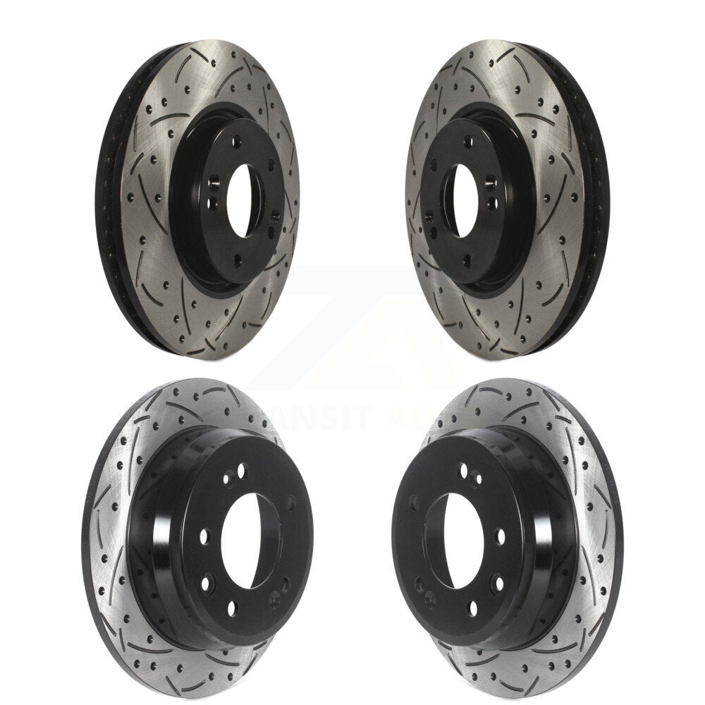 Kit de Rotors de frein à disque de fente de forage de manteau avant et arrière pour Hyundai Tucson Kia Sportag