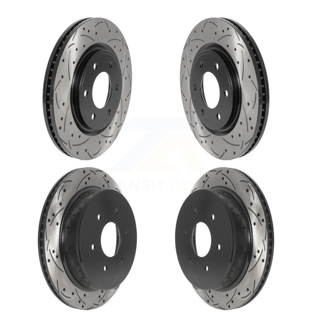 Kit de rotors de frein à disque à fente percée avec revêtement avant et arrière pour Nissan TITAN 2017 – 2024